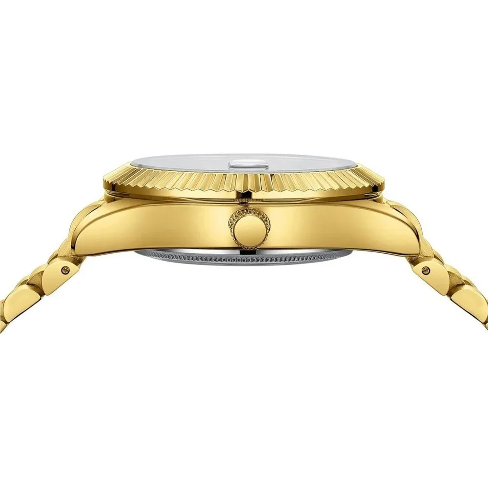 Men's Gold Stainless Steel Analog Classic Design Stylish Wrist Dress Watch